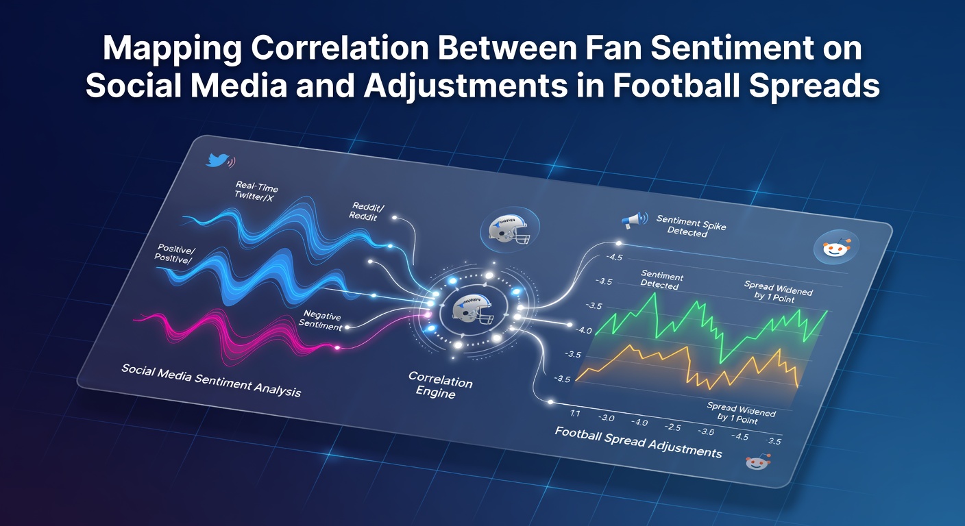 Visualization of social media sentiment data overlaid with football spread movement charts