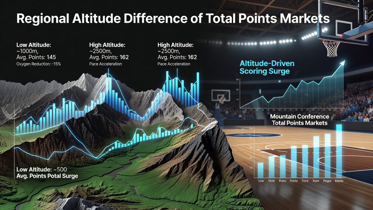 Chart illustrating altitude levels across mountain conference venues and corresponding average points per game