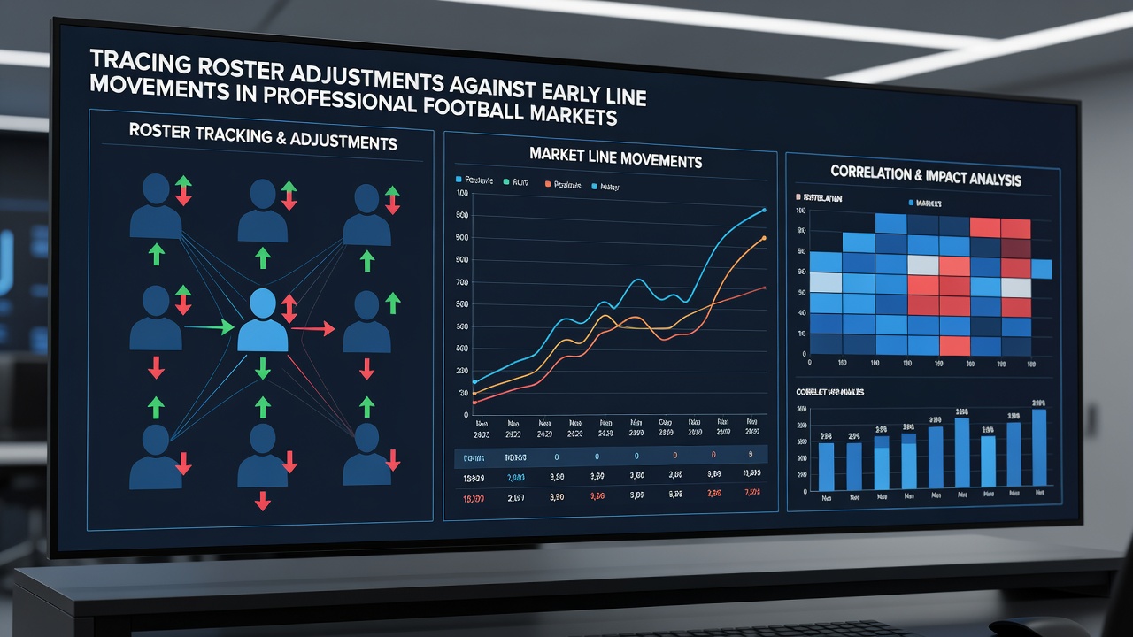 Sportsbook interface displaying line movement graphs tied to player roster data